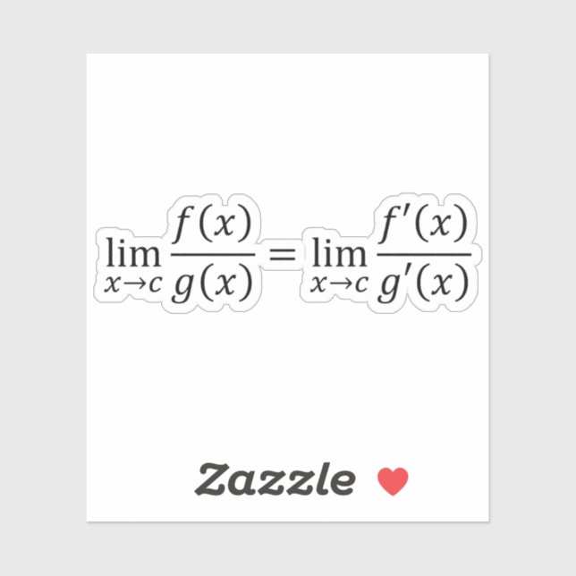 Adesivo Regra de L'Hopital - Básicos de Matemática e Cálcu (Folha)
