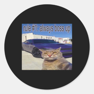 Adesivo Regra N.º 1 Sempre Chefia Um Meme Gato Engraçado P