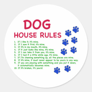 Adesivo Regras da casa do cachorro - regras para viver