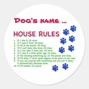 Adesivo Regras da Casa do Cachorro - regras para viver