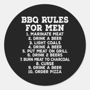 Adesivo Regras de Churrasco para Homens Cerveja de Churras