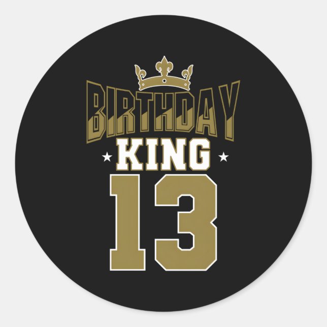 Adesivo Rei 13 Bday Py Celebration 13 Tema Real (Frente)