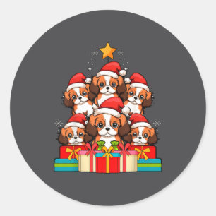 Adesivo Rei Charles Cavalier Fofo Cachorro Árvore de Natal