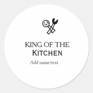 Adesivo Rei da cozinha chef cozinhando adicionar nome coro
