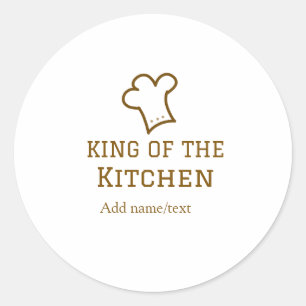 Adesivo Rei da cozinha marrom chef cozinhando chapéu marro