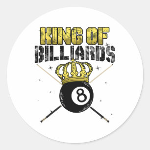 Adesivo Rei da Fila de Piscinas Bilhar Snooker Billiard Pl