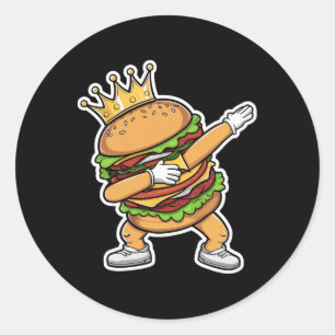 Adesivo Rei De Burger Dab Dançar Engraçado Hamburger