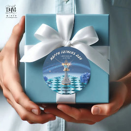 Adesivo Rei de Xadrez Metálico Diamante Dia dos Pais Azul