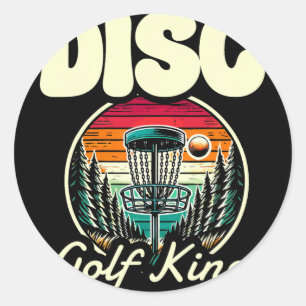 Adesivo Rei do Disc Golf Retro Floresta Pôr do Sol 