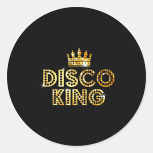 Adesivo Rei do Disco Funky Vintage 70s 80s Para Festas de