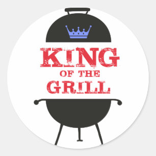 Adesivo Rei Do Grill, Vermelho Azul