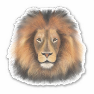 Adesivo rei leão da selva realista masculino aquarela