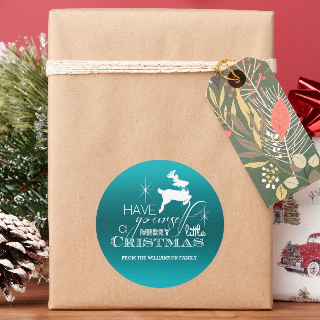 Adesivo Reinador de Natal Mágico (azul) Personalizado (Feriado)