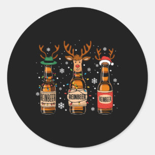 Adesivo Reinbeers Engraçado Reindeer Beer Bebendo de Natal