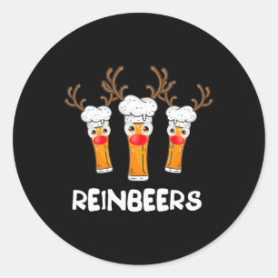 Adesivo Reinbeers Engraçado Reindeer Beer Bebendo de Natal