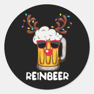 Adesivo Reincerer Engraçado Reindeer Beer Bebendo De Natal