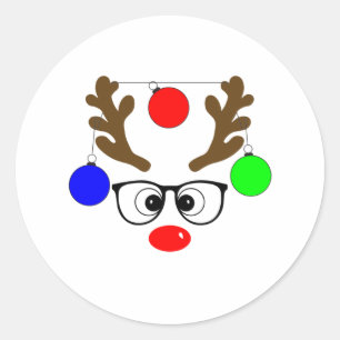 Adesivo Reindeer bigeyes glasses ornament