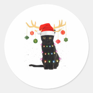 Adesivo Reindeer Black Cat Santa Hat Natal L