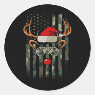 Adesivo Reindeer Camo American Flag Christmas Pajama X-mas