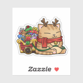 Adesivo Reindeer Cat de Natal