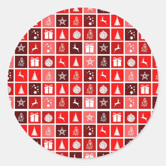 Adesivo Reindeer de Árvore Fresca de Natal Vermelho (Frente)