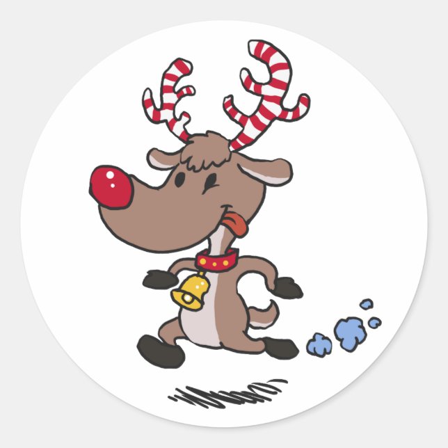 Adesivo Reindeer de Natal a correr| escolher cor de fundo (Frente)