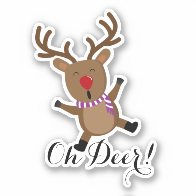 Adesivo Reindeer de Natal, ID854 Sticker (Frente)