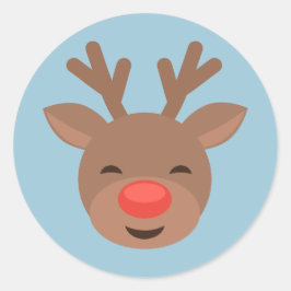 Adesivo Reindeer de Natal Rudolf a Azul Claro