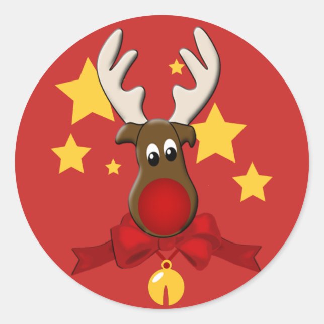 Adesivo Reindeer de Natal Rudolph Sticker (Frente)