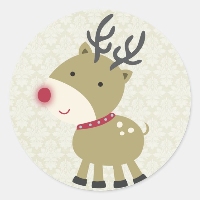 Adesivo Reindeer de selagem de envelopes de 20 - 1,5" (Frente)