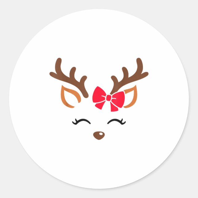 Adesivo Reindeer Face Gles Christmas Costume Xmas Pajama G (Frente)