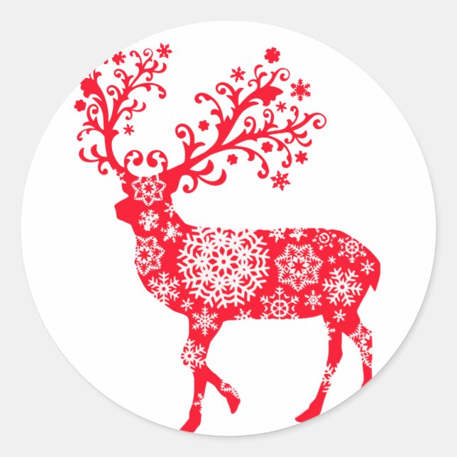 Adesivo Reindeer Floco de Neve - Vermelho (Frente)