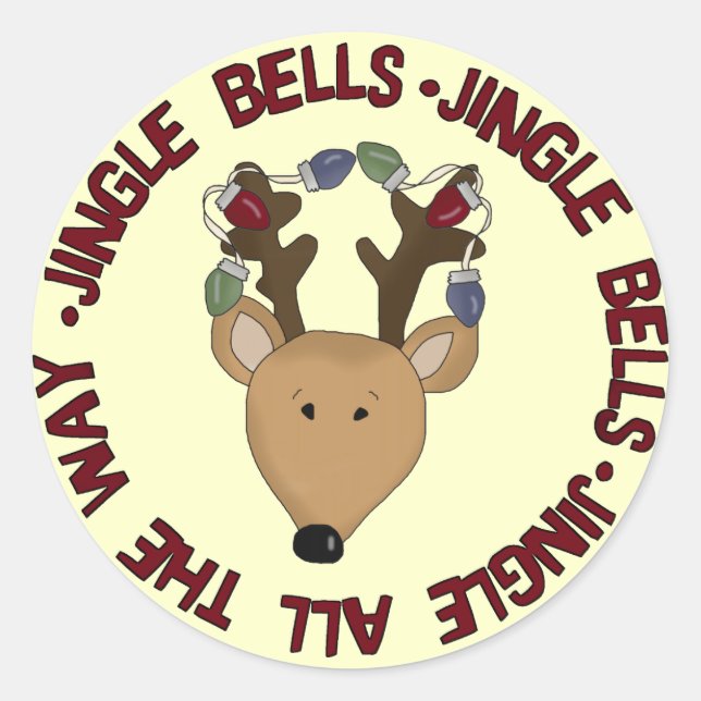 Adesivo Reindeer Jingle Bells Camisetas e presentes (Frente)
