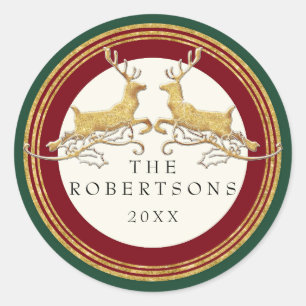 Adesivo Reindeer Moderno Glitter Dourado Faux Personalizad