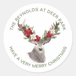 Adesivo Reindeer, Poinsettia Christmas