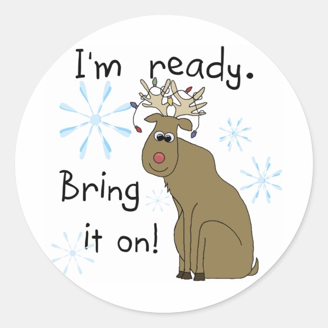 Adesivo Reindeer pronto para Camisetas de Natal e presente (Frente)