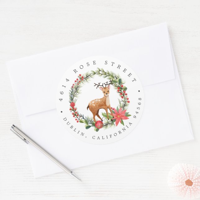 Adesivo Reindeer querido | Endereço para devolução de bebê (Envelope)