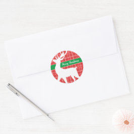 Adesivo Reindeer Red Xadrez Twill Padrão Feliz Natal