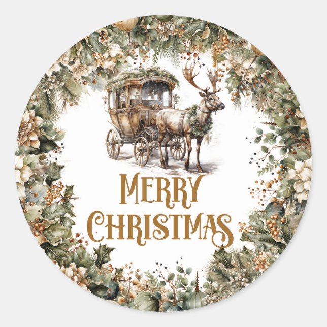 Adesivo Reindeer Russo e verde-dorso e gema-dourado (Frente)