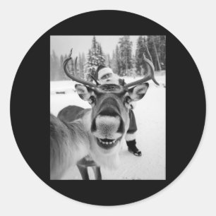 Adesivo Reindeer Selfie Partido de Natal Selfie Funny Rein