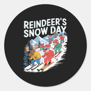 Adesivo Reindeer Snow Day Animais de Pequim para inverno