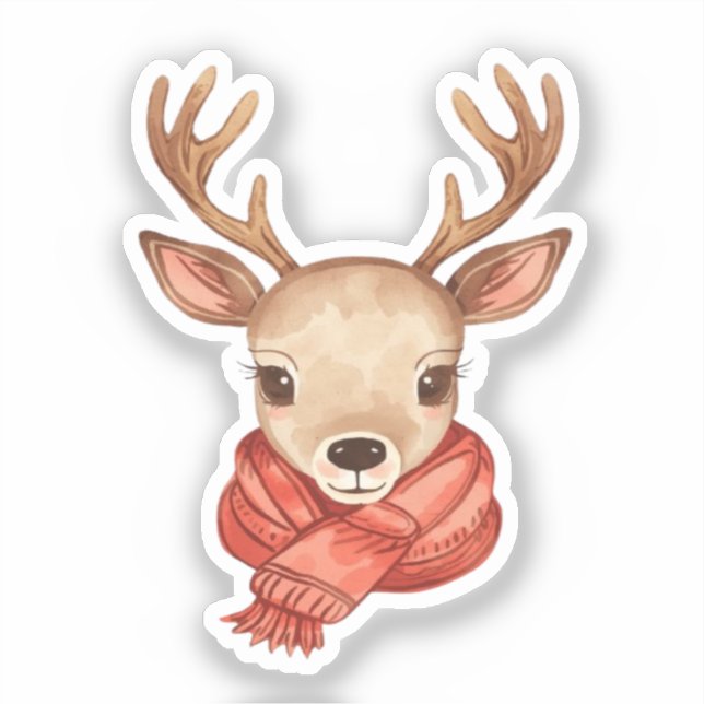 Adesivo Reindeer Sticker | Cute Christmas Deer (Frente)