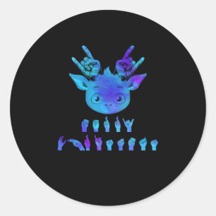 Adesivo Reindeer surdo de Natal surdo surdo Asl Awarenes