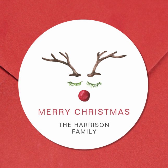 Adesivo Reindeer Watercolor Felry Christmas (Criador carregado)