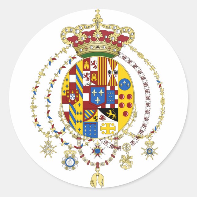 Adesivo Reino das Armas casaco das Duas Sicílias, Itália (Frente)