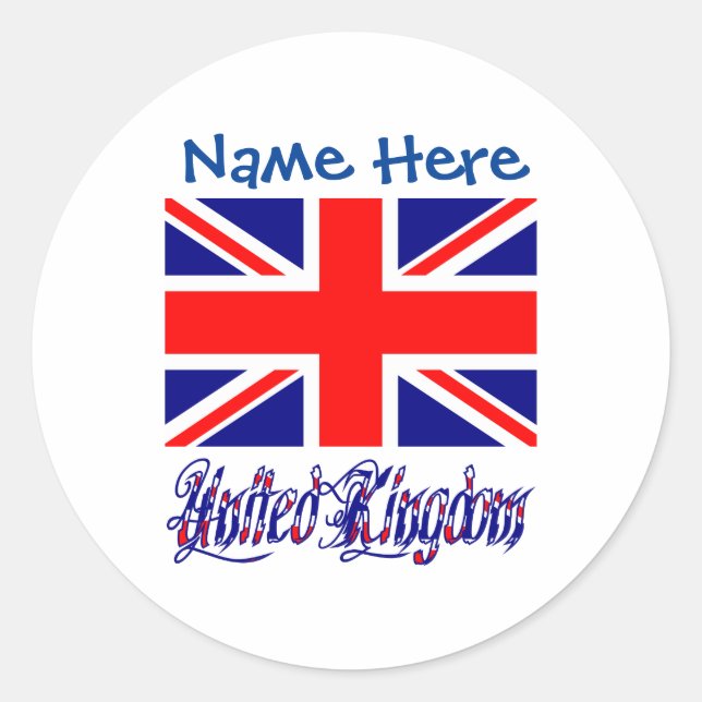 Adesivo Reino Excelente Reino Unido Flag Blue Personalize (Frente)