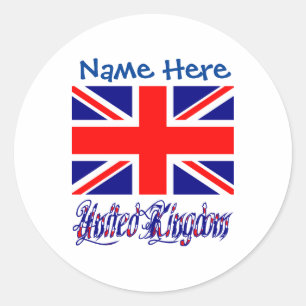 Adesivo Reino Excelente Reino Unido Flag Blue Personalize