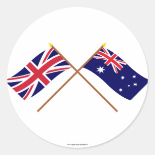 Adesivo Reino Unido e bandeiras cruzadas Austrália