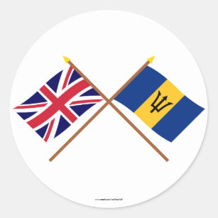 Adesivo Reino Unido e bandeiras cruzadas Barbados