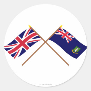 Adesivo Reino Unido e bandeiras cruzadas British Virgin